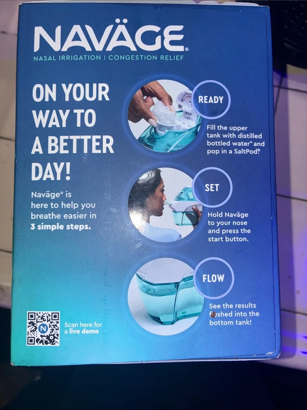 Nasal Irrigation & Congestion Relief Device - Teal/White